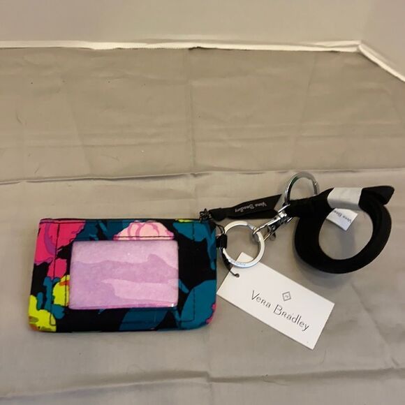 New vera zipper ID black. Floral 5” - Picture 1 of 3